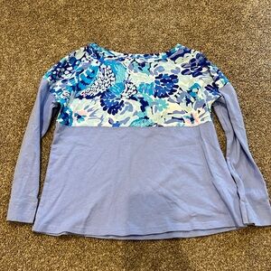 Girls small 4-5 Lilly Pulitzer blue Finn long sleeve top